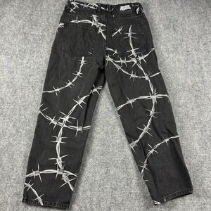 Broken Promises Barbed Wire Jeans Mens 30 Black Excellent Streetwear Denim Emo
